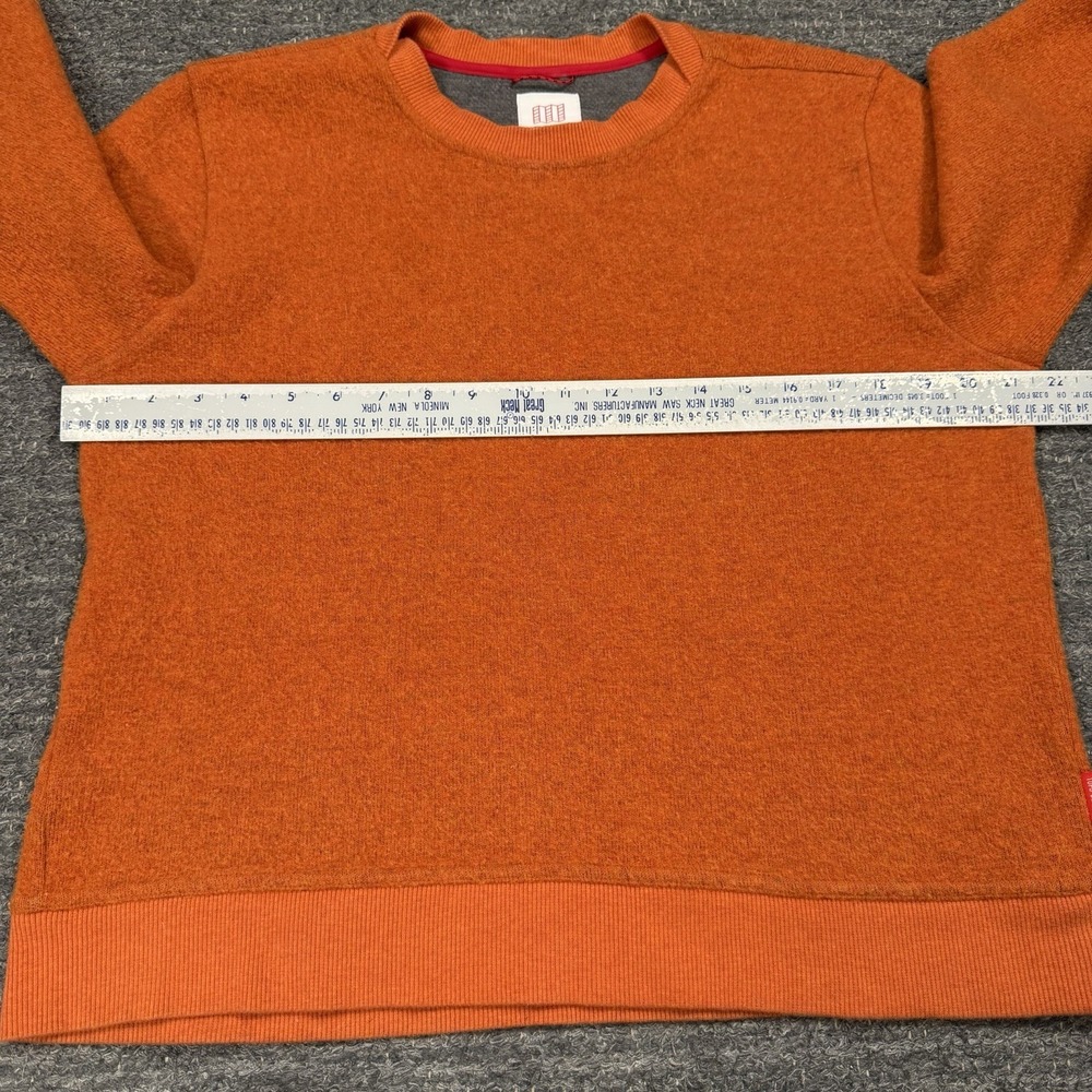 Topo Designs Global Wool Sweater Women Large Long Sleeve Orange Crew Pullover - Picture 8 of 10